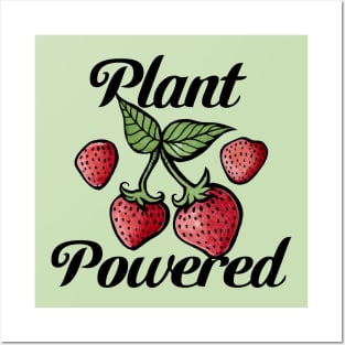 Plant Powered Strawberry Vegetarian Posters and Art